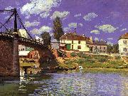 Alfred Sisley The Bridge at Villeneuve la Garenne oil painting